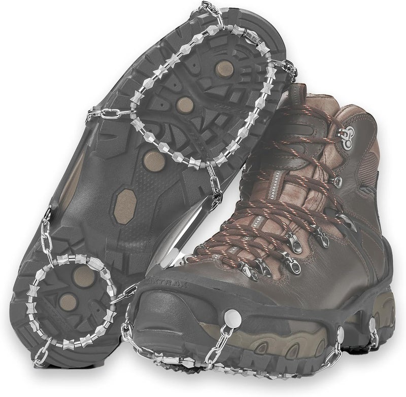 Yaktrax قبضة الماس - جر كامل القدم على الجليد والثلج والأسطح المتعددة التضاريس - نقاط قبضة خرز الماس الدوارة - شريط علوي مرن مقاوم للبرد سهل الارتداء والإزالة - Image 1